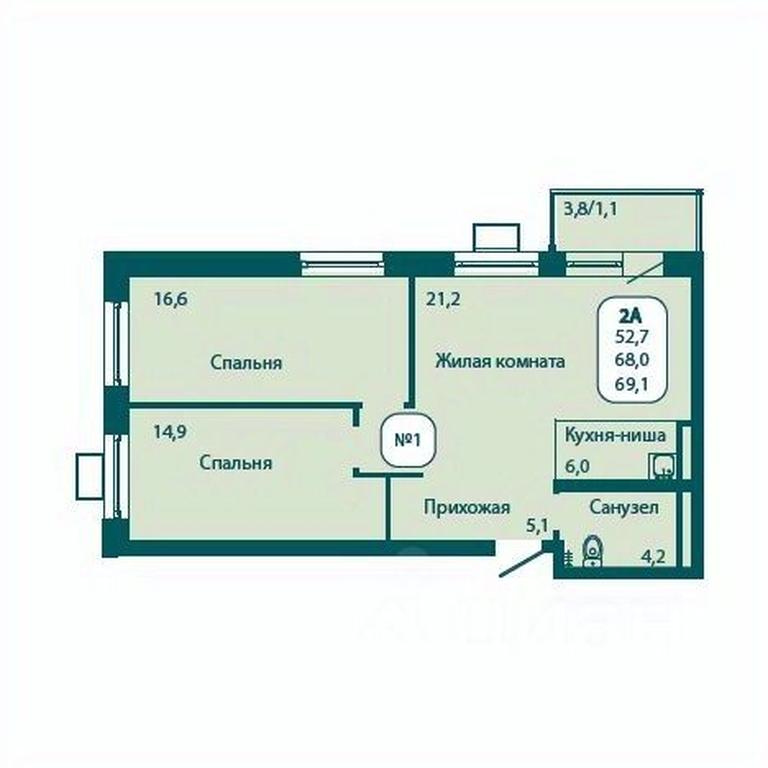 1-BD Apartment Sale, 69.1 sq. m. at Andreevka LIFE, Georgievskoe Highway, Moscow Region, Russia #1 1-BD Apartment Sale, 69.1 sq. m. at Andreevka LIFE, Georgievskoe Highway, Moscow Region, Russia #1