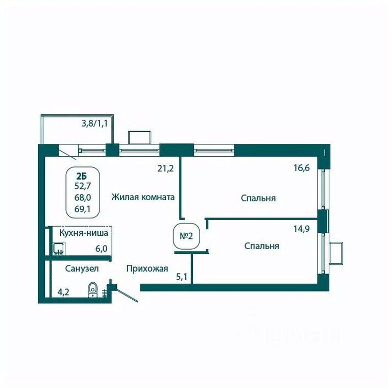 Продажа 1-комн. квартиры, 69,1 м² в ЖК «Андреевка LIFE», Георгиевское шоссе, Московская область, Россия #1