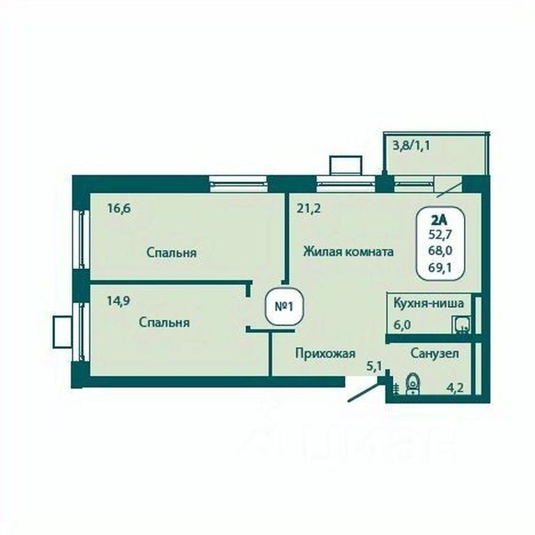 1-BD Apartment Sale, 69.1平方米 at Andreevka LIFE, Georgievskoe Highway, Moscow Region, Russia #1 1-BD Apartment Sale, 69.1平方米 at Andreevka LIFE, Georgievskoe Highway, Moscow Region, Russia #1