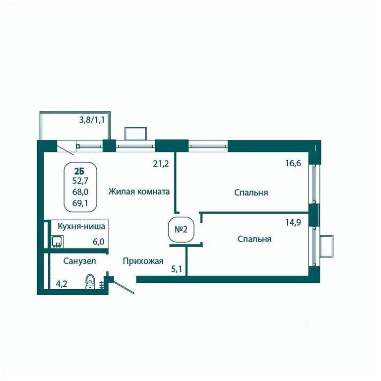 1-BD Apartment Sale, 69.1平方米 at Andreevka LIFE, Georgievskoe Highway, Moscow Region, Russia #1 1-BD Apartment Sale, 69.1平方米 at Andreevka LIFE, Georgievskoe Highway, Moscow Region, Russia #1