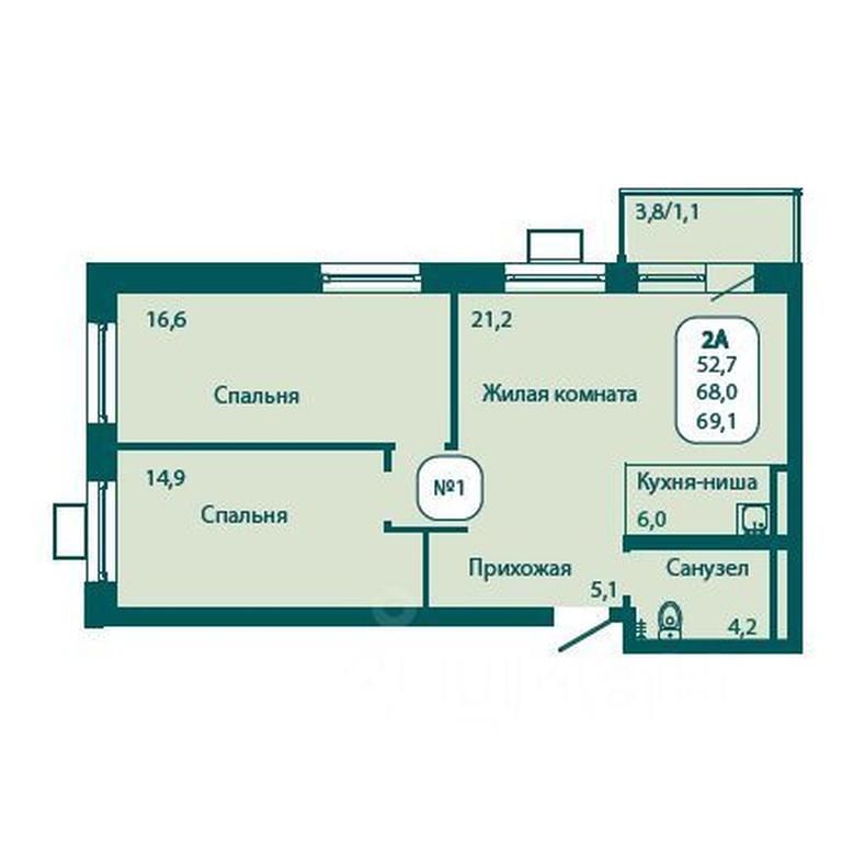Продажа 1-комн. квартиры, 69,1 м² в ЖК «Андреевка LIFE», Георгиевское шоссе, Московская область, Россия #1