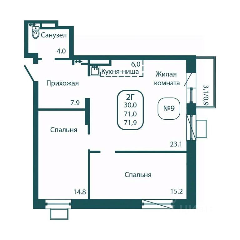 1-BD Apartment Sale, 71.9 sq. m. at Andreevka LIFE, Georgievskoe Highway, Moscow Region, Russia #1 1-BD Apartment Sale, 71.9 sq. m. at Andreevka LIFE, Georgievskoe Highway, Moscow Region, Russia #1