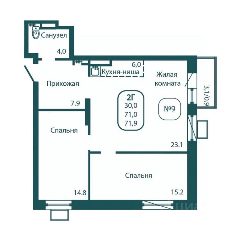 1-BD Apartment Sale, 71.9平方米 at Andreevka LIFE, Georgievskoe Highway, Moscow Region, Russia #1 1-BD Apartment Sale, 71.9平方米 at Andreevka LIFE, Georgievskoe Highway, Moscow Region, Russia #1