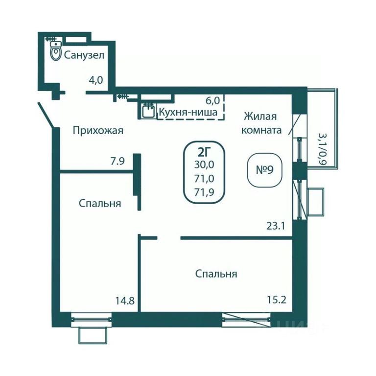 1-BD Apartment Sale, 71.9 sq. m. at Andreevka LIFE, Georgievskoe Highway, Moscow Region, Russia #1 1-BD Apartment Sale, 71.9 sq. m. at Andreevka LIFE, Georgievskoe Highway, Moscow Region, Russia #1