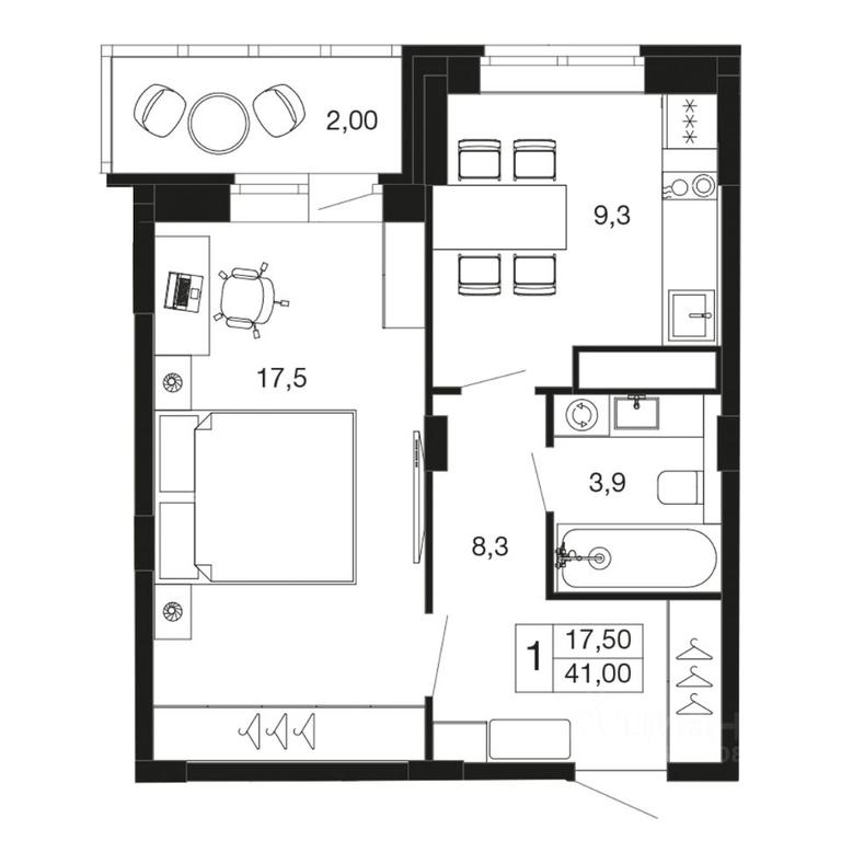 Apartment Sale, 41 sq. m. at Vremena goda, Proletarskaya ulitsa, Aprelevka, Naro-Fominskiy City District, Moscow Region, Russia #1