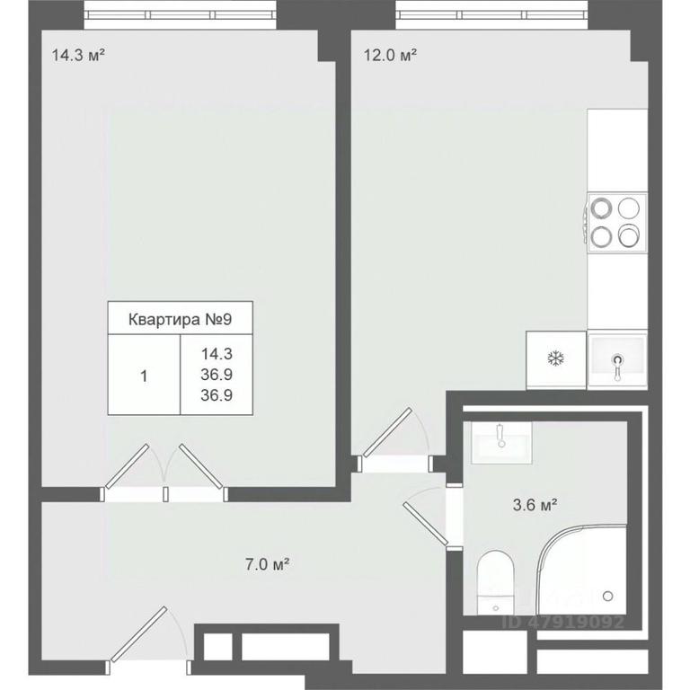 Apartment Sale, 36.9平方米 at Iakovlevo, ZhK Yakovlevo, kvartal № 145, Troitsk District, Moscow, Russia #1 Apartment Sale, 36.9平方米 at Iakovlevo, ZhK Yakovlevo, kvartal № 145, Troitsk District, Moscow, Russia #1