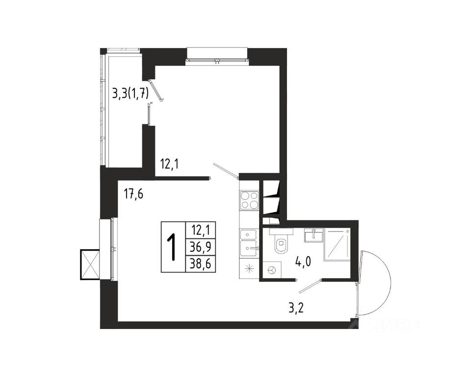 Apartment Sale, 38.6平方米 at Bereg, Beregovaya Street, Khimki, Moscow Region, Russia #1 Apartment Sale, 38.6平方米 at Bereg, Beregovaya Street, Khimki, Moscow Region, Russia #1