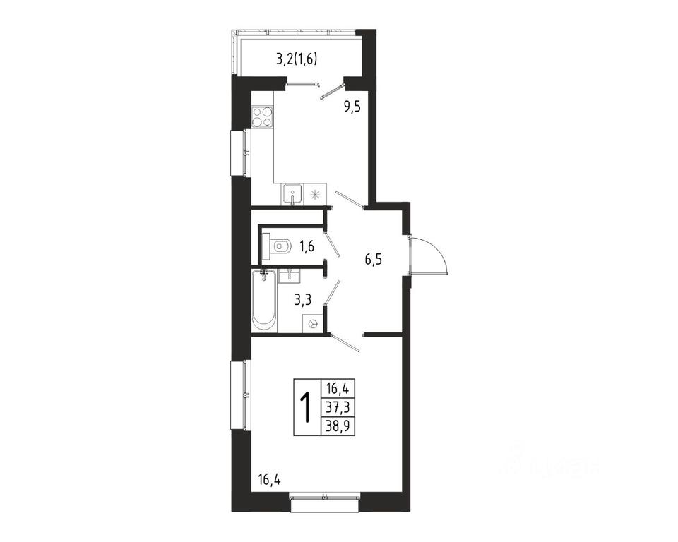 Apartment Sale, 38.9 sq. m. at Bereg, Beregovaya Street, Khimki, Moscow Region, Russia #1