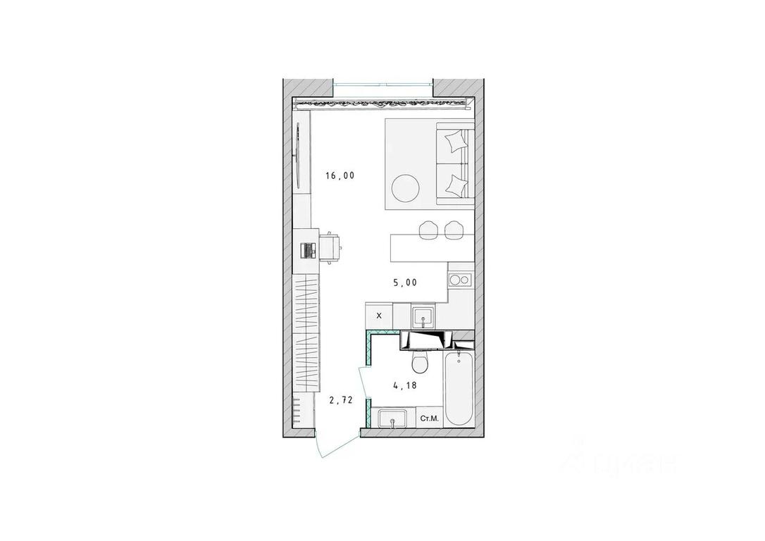 Apartment Sale, 27.9 sq. m. at Serebro, Yaroslavskoye shosse, Pushkino, Moscow Region, Russia #1