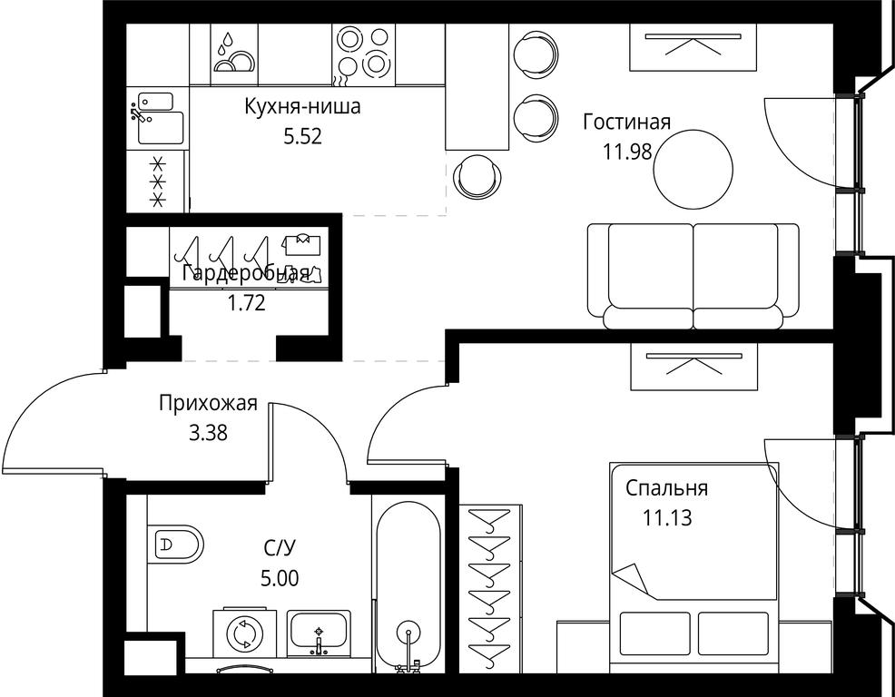 1-BD Apartment Sale, 38.73 sq. m. at MIRA, Mira Avenue, Moscow, Russia #1 1-BD Apartment Sale, 38.73 sq. m. at MIRA, Mira Avenue, Moscow, Russia #1