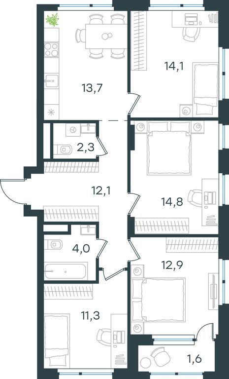 3-BD Apartment Sale, 86.8 sq. m. at Gorod V lesu, Gorod V Lesu Residential Complex, Village of Otradnoye, Krasnogorsk Urban District, Moscow Region, Russia #1 3-BD Apartment Sale, 86.8 sq. m. at Gorod V lesu, Gorod V Lesu Residential Complex, Village of Otradnoye, Krasnogorsk Urban District, Moscow Region, Russia #1