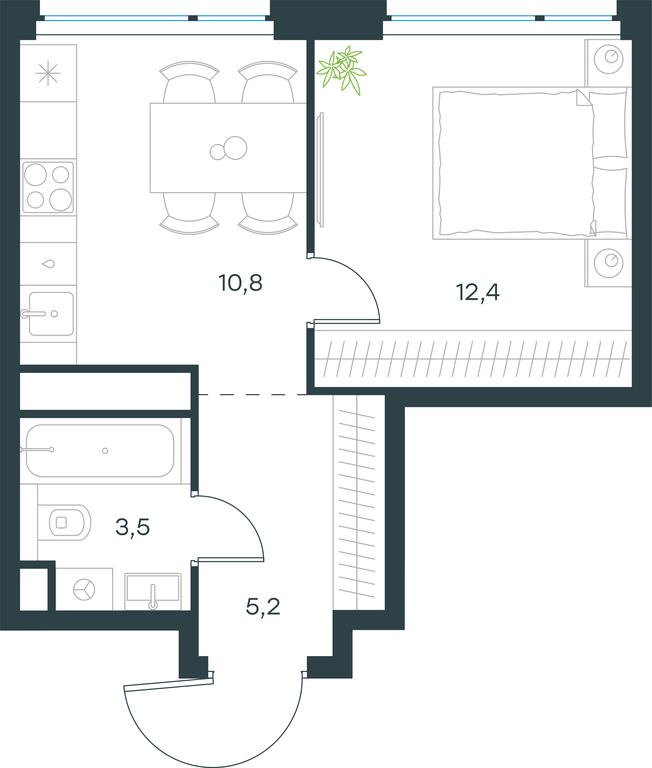 Apartment Sale, 31.9 sq. m. at Level Michurinskiy, Озёрная улица, вл1, Москва, Россия #1