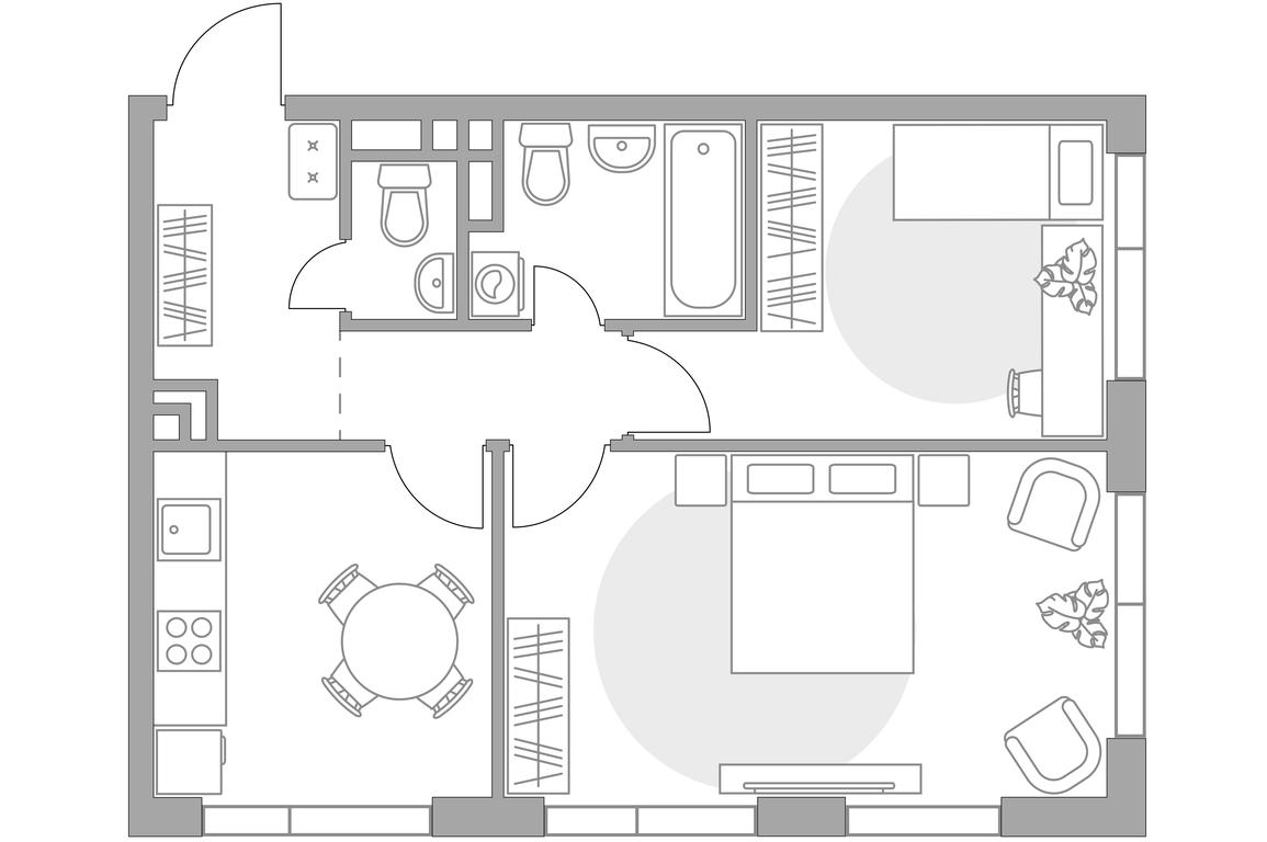 2-BD Apartment Sale, 49.98 sq. m. at MYPRIORITY Nizhegorodskaya, Ryazansky Avenue, 4Ас4, Moscow, Russia #1 2-BD Apartment Sale, 49.98 sq. m. at MYPRIORITY Nizhegorodskaya, Ryazansky Avenue, 4Ас4, Moscow, Russia #1