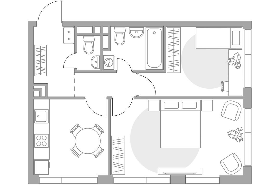2-BD Apartment Sale, 50.39 sq. m. at MYPRIORITY Nizhegorodskaya, Ryazansky Avenue, 4Ас4, Moscow, Russia #1