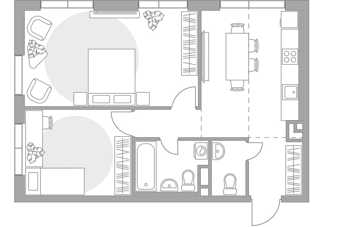 2-BD Apartment Sale, 58.93 sq. m. at MYPRIORITY Nizhegorodskaya, Ryazansky Avenue, 4Ас4, Moscow, Russia #1