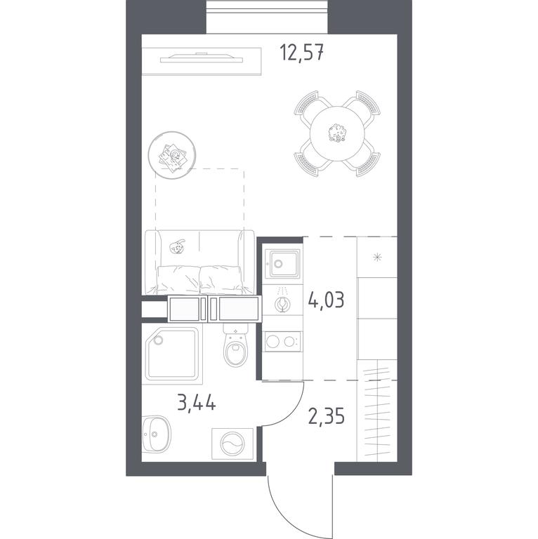 Apartment Sale, 22.39平方米 at Tsvetochnye Poliany, kvartal № 23, Filimonkovskoye Municipal Formation, Moscow, Russia #1 Apartment Sale, 22.39平方米 at Tsvetochnye Poliany, kvartal № 23, Filimonkovskoye Municipal Formation, Moscow, Russia #1