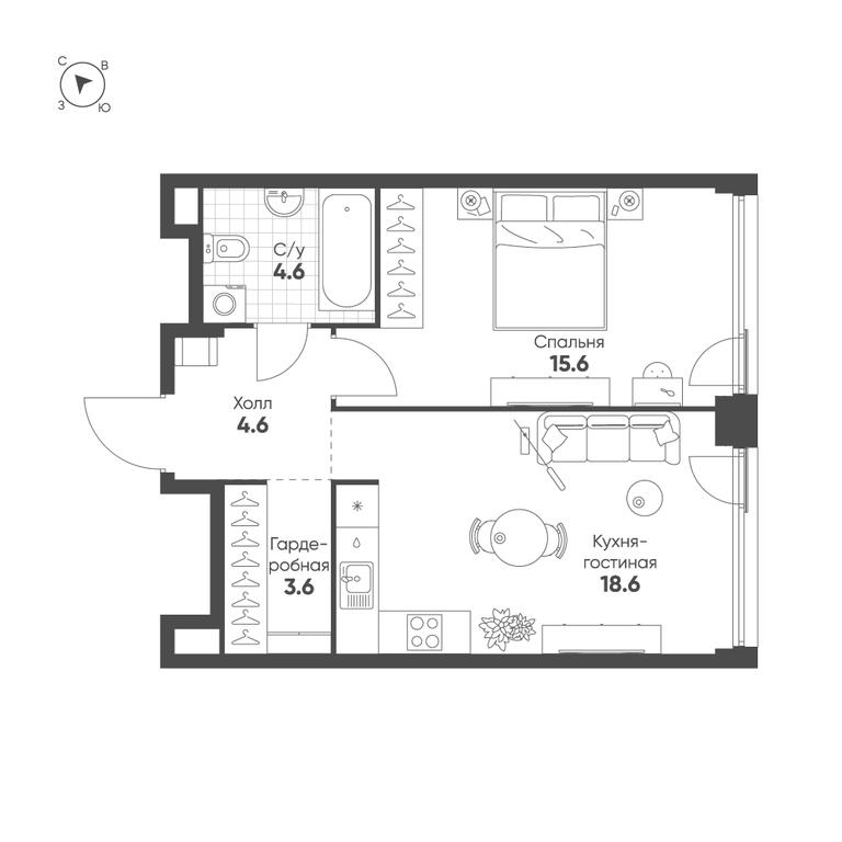 Продажа 1-комн. квартиры, 47 м² в ЖК «Шагал (Shagal)», Автозаводская улица, 23, Москва, Россия #1 Продажа 1-комн. квартиры, 47 м² в ЖК «Шагал (Shagal)», Автозаводская улица, 23, Москва, Россия #1