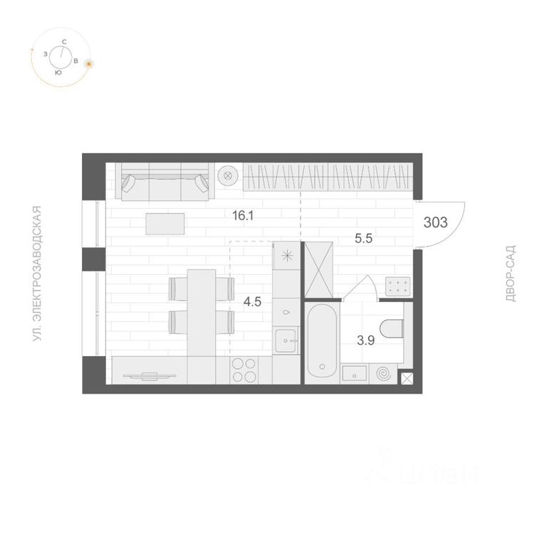 Apartment Sale, 30 sq. m. at ARTEL (Artel), Elektrozavodskaya Street, Moscow, Russia #1