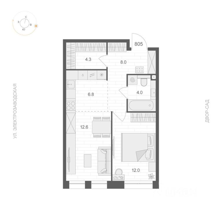 Apartment Sale, 47.7 sq. m. at ARTEL (Artel), Elektrozavodskaya Street, Moscow, Russia #1