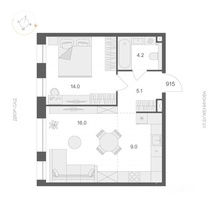 Apartment Sale, 48.3 sq. m. at ARTEL (Artel), Elektrozavodskaya Street, Moscow, Russia #1