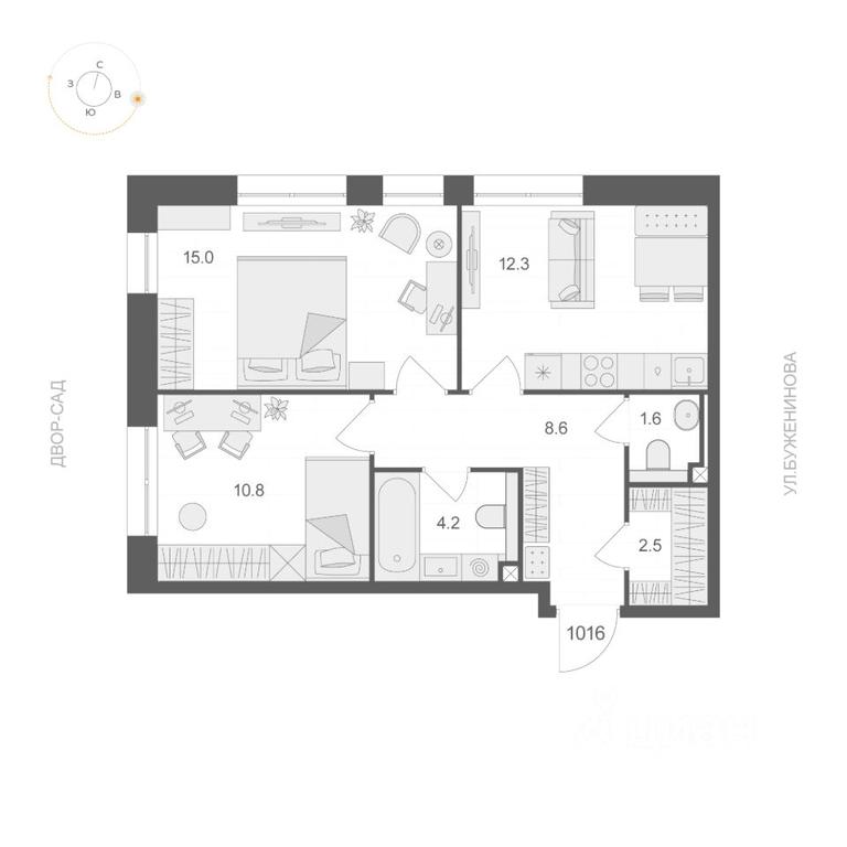 1-BD Apartment Sale, 55 sq. m. at ARTEL (Artel), Elektrozavodskaya Street, Moscow, Russia #1