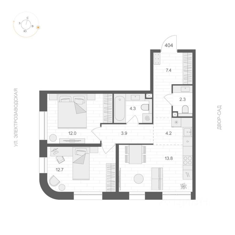 1-BD Apartment Sale, 60.6 sq. m. at ARTEL (Artel), Elektrozavodskaya Street, Moscow, Russia #1 1-BD Apartment Sale, 60.6 sq. m. at ARTEL (Artel), Elektrozavodskaya Street, Moscow, Russia #1