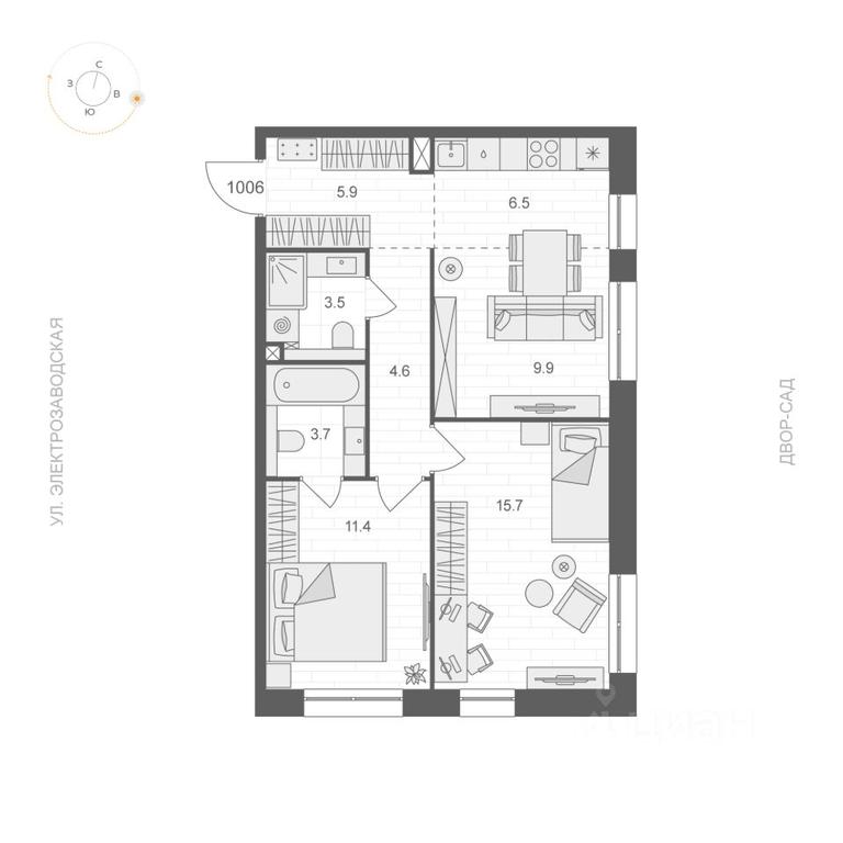 1-BD Apartment Sale, 61.2 sq. m. at ARTEL (Artel), Elektrozavodskaya Street, Moscow, Russia #1 1-BD Apartment Sale, 61.2 sq. m. at ARTEL (Artel), Elektrozavodskaya Street, Moscow, Russia #1