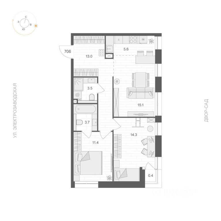 1-BD Apartment Sale, 66.8 sq. m. at ARTEL (Artel), Elektrozavodskaya Street, Moscow, Russia #1 1-BD Apartment Sale, 66.8 sq. m. at ARTEL (Artel), Elektrozavodskaya Street, Moscow, Russia #1
