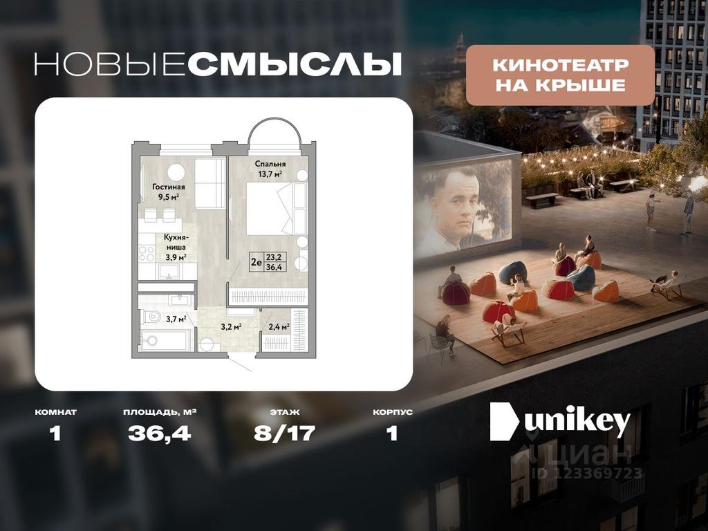 Apartment Sale, 36.4 sq. m. at Novye Smysly, ulitsa Aleksandry Monakhovoy, Settlement of Kommunarka, Novomoskovskiy Administrative Okrug, Moscow, Russia #1
