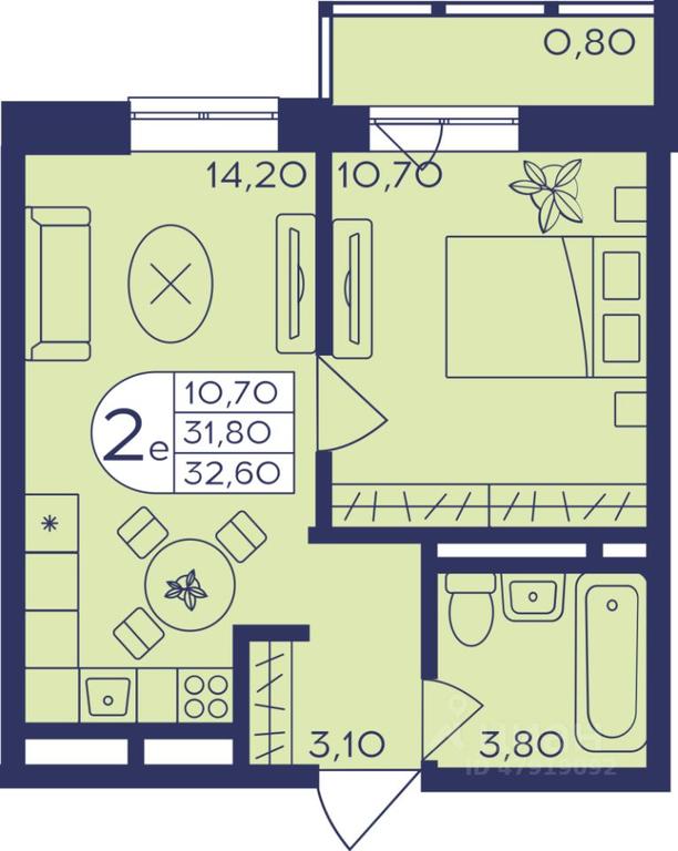 1-BD Apartment Sale, 32.4平方米 at Geroev, prospekt Geroyev, Zheleznodorozhny Microdistrict, Balashikha, Moscow Region, Russia #1 1-BD Apartment Sale, 32.4平方米 at Geroev, prospekt Geroyev, Zheleznodorozhny Microdistrict, Balashikha, Moscow Region, Russia #1