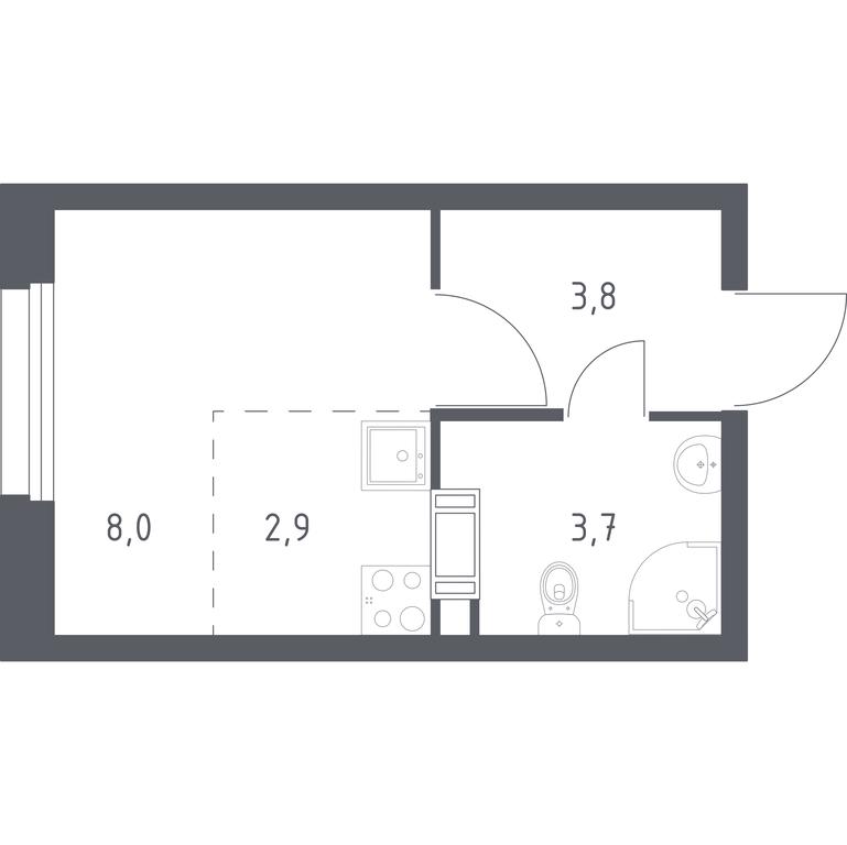 Apartment Sale, 18.4平方米 at Eko Bunino, prospekt Kuprina, 34к1, Sosenskoye Settlement, Moscow, Russia #1