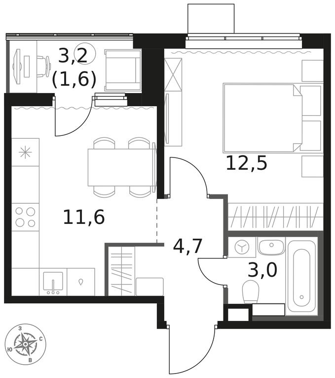 1-BD Apartment Sale, 33.4 sq. m. at 1 Himkinskij, zhiloy kompleks 1-y Khimkinskiy, kvartal Mezhdunarodny, mikrorayon Klyazma-Starbeyevo, Khimki, Moscow Region, Russia #1 1-BD Apartment Sale, 33.4 sq. m. at 1 Himkinskij, zhiloy kompleks 1-y Khimkinskiy, kvartal Mezhdunarodny, mikrorayon Klyazma-Starbeyevo, Khimki, Moscow Region, Russia #1