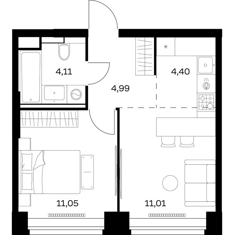 Apartment Sale, 35.56 sq. m. at Nova, Bratyev Fonchenko Street, вл21, Moscow, Russia #1 Apartment Sale, 35.56 sq. m. at Nova, Bratyev Fonchenko Street, вл21, Moscow, Russia #1