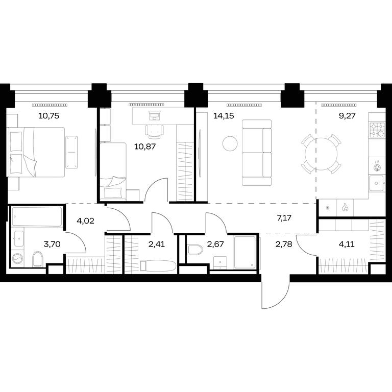Продажа 1-комн. квартиры, 71,9 м² в ЖК «Нова (Nova)», улица Братьев Фонченко, вл21, Москва, Россия #1 Продажа 1-комн. квартиры, 71,9 м² в ЖК «Нова (Nova)», улица Братьев Фонченко, вл21, Москва, Россия #1