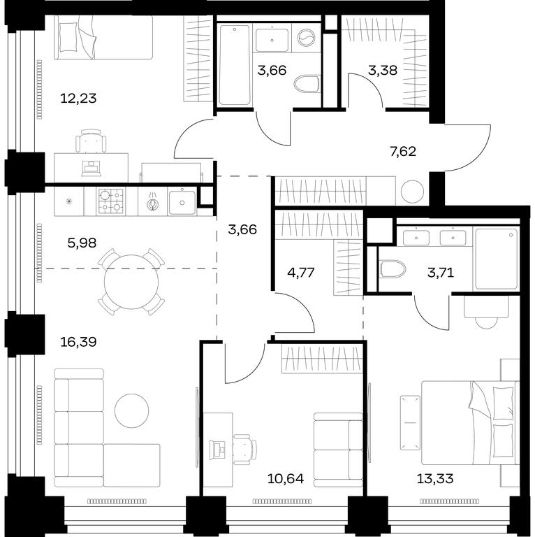 Продажа 2-комн. квартиры, 85,37 м² в ЖК «Нова (Nova)», улица Братьев Фонченко, вл21, Москва, Россия #1 Продажа 2-комн. квартиры, 85,37 м² в ЖК «Нова (Nova)», улица Братьев Фонченко, вл21, Москва, Россия #1