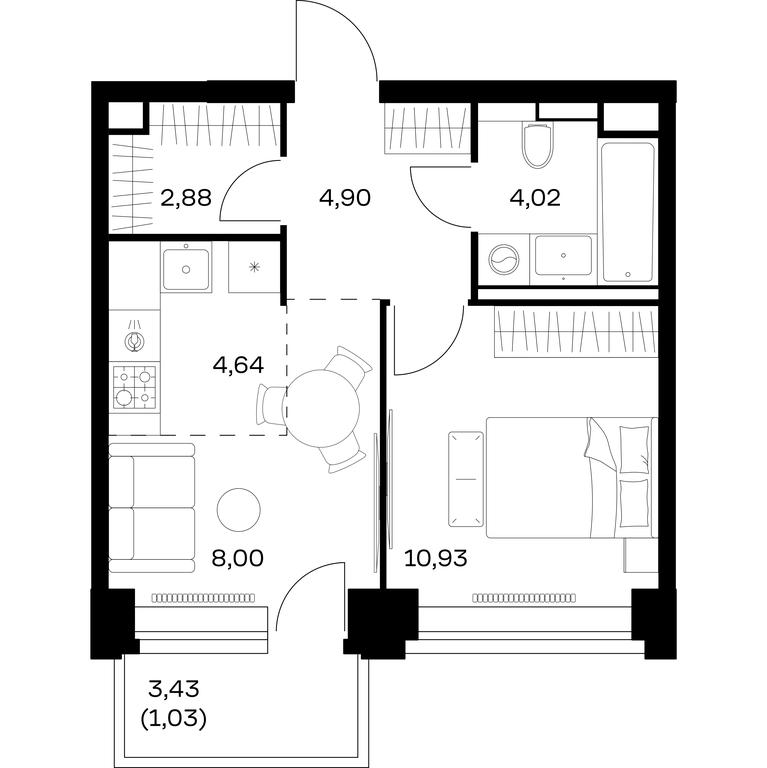 Apartment Sale, 36.4 sq. m. at Nova, Bratyev Fonchenko Street, вл21, Moscow, Russia #1 Apartment Sale, 36.4 sq. m. at Nova, Bratyev Fonchenko Street, вл21, Moscow, Russia #1