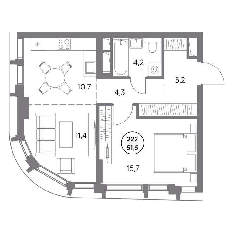 Продажа 2-комн. квартиры, 51,5 м² в ЖК «Дом56», улица Фридриха Энгельса, 56с1, Москва, Россия #1 Продажа 2-комн. квартиры, 51,5 м² в ЖК «Дом56», улица Фридриха Энгельса, 56с1, Москва, Россия #1