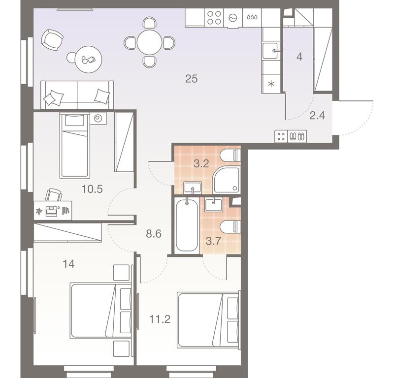3-BD Apartment Sale, 82.8平方米 at Twelve, Elektrolitny Drive, 12Б, Moscow, Russia #1 3-BD Apartment Sale, 82.8平方米 at Twelve, Elektrolitny Drive, 12Б, Moscow, Russia #1