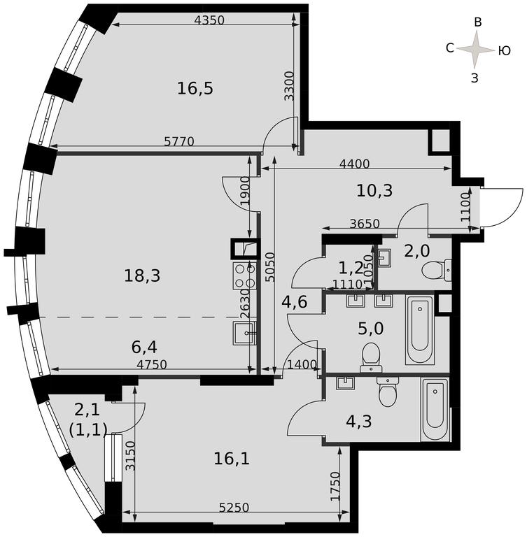3-BD Apartment Sale, 85.5 sq. m. at Sydney City, Shenogina Street, 2, Moscow, Russia #2