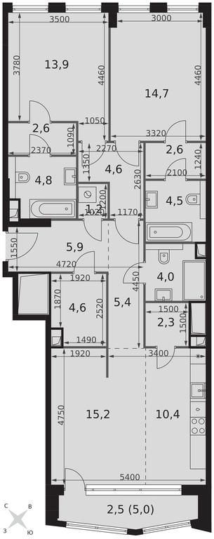 Продажа 3-комн. квартиры, 99,2 м² в ЖК «Сидней Сити (Sydney City)», улица Шеногина, 2, Москва, Россия #2