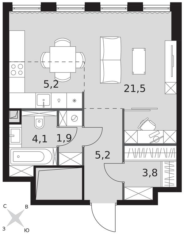 Apartment Sale, 41.7 sq. m. at Sydney City, Shenogina Street, 2, Moscow, Russia #1