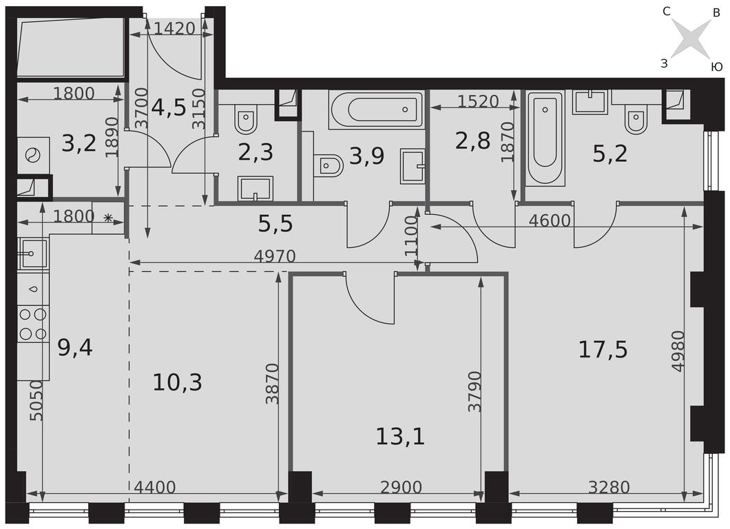 2-BD Apartment Sale, 77.7平方米 at Sydney City, Shenogina Street, 2, Moscow, Russia #2 2-BD Apartment Sale, 77.7平方米 at Sydney City, Shenogina Street, 2, Moscow, Russia #2