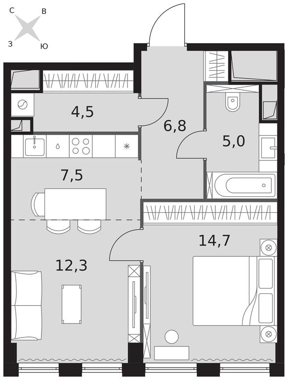 Продажа 1-комн. квартиры, 50,8 м² в ЖК «Сидней Сити (Sydney City)», улица Шеногина, 2, Москва, Россия #1 Продажа 1-комн. квартиры, 50,8 м² в ЖК «Сидней Сити (Sydney City)», улица Шеногина, 2, Москва, Россия #1