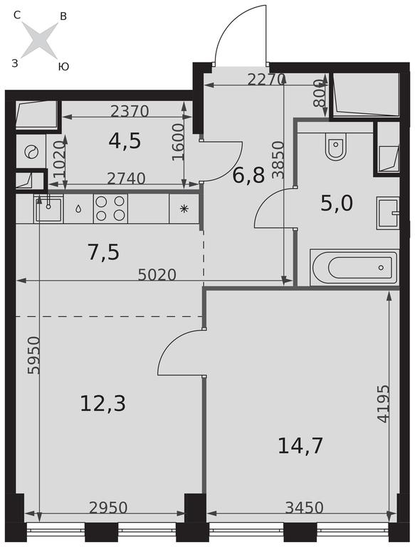 Продажа 1-комн. квартиры, 50,8 м² в ЖК «Сидней Сити (Sydney City)», улица Шеногина, 2, Москва, Россия #2 Продажа 1-комн. квартиры, 50,8 м² в ЖК «Сидней Сити (Sydney City)», улица Шеногина, 2, Москва, Россия #2