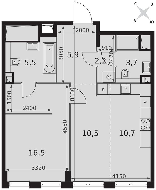 2-BD Apartment Sale, 55平方米 at Sydney City, Shenogina Street, 2, Moscow, Russia #2 2-BD Apartment Sale, 55平方米 at Sydney City, Shenogina Street, 2, Moscow, Russia #2