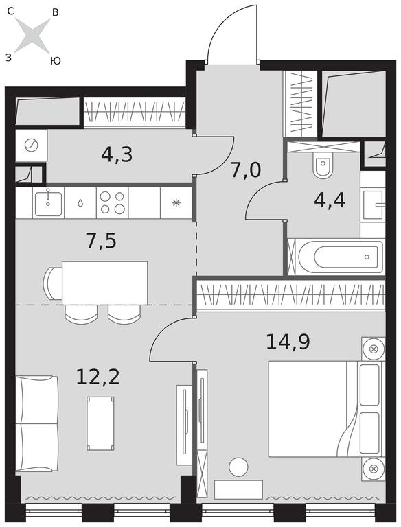 1-BD Apartment Sale, 50.3 sq. m. at Sydney City, Shenogina Street, 2, Moscow, Russia #1 1-BD Apartment Sale, 50.3 sq. m. at Sydney City, Shenogina Street, 2, Moscow, Russia #1