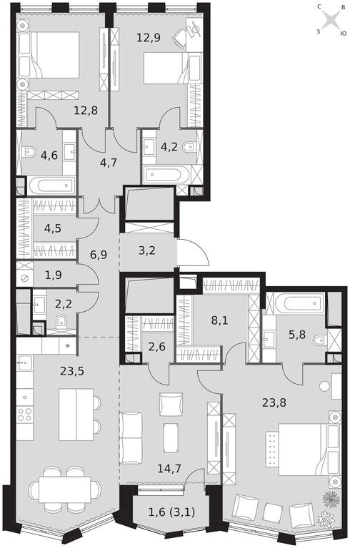 4-BD Apartment Sale, 138 sq. m. at Sydney City, Shenogina Street, 2, Moscow, Russia #1 4-BD Apartment Sale, 138 sq. m. at Sydney City, Shenogina Street, 2, Moscow, Russia #1