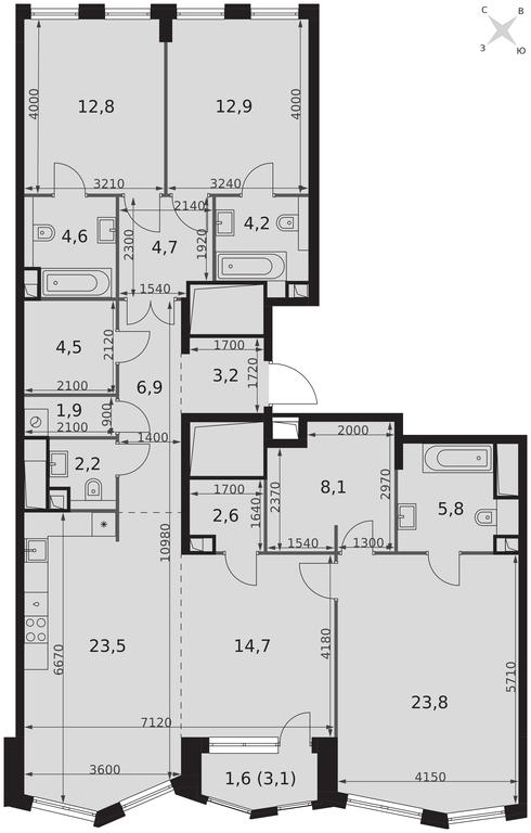 4-BD Apartment Sale, 138 sq. m. at Sydney City, Shenogina Street, 2, Moscow, Russia #2 4-BD Apartment Sale, 138 sq. m. at Sydney City, Shenogina Street, 2, Moscow, Russia #2