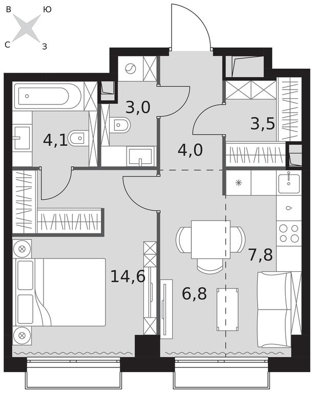 1-BD Apartment Sale, 43.8 sq. m. at Sydney City, Shenogina Street, 2, Moscow, Russia #1 1-BD Apartment Sale, 43.8 sq. m. at Sydney City, Shenogina Street, 2, Moscow, Russia #1