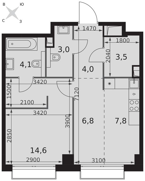1-BD Apartment Sale, 43.8 sq. m. at Sydney City, Shenogina Street, 2, Moscow, Russia #2 1-BD Apartment Sale, 43.8 sq. m. at Sydney City, Shenogina Street, 2, Moscow, Russia #2